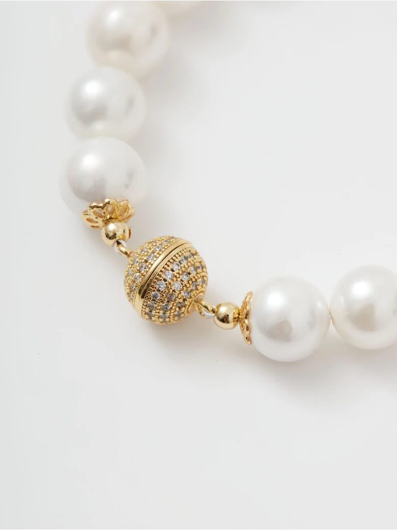 Gold-plated pearl bracelet