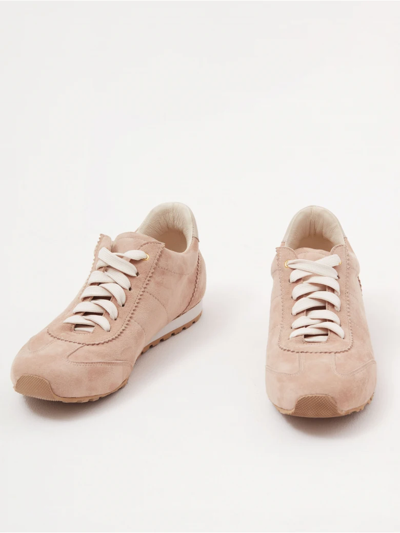 Beige sneakers made of genuine leather