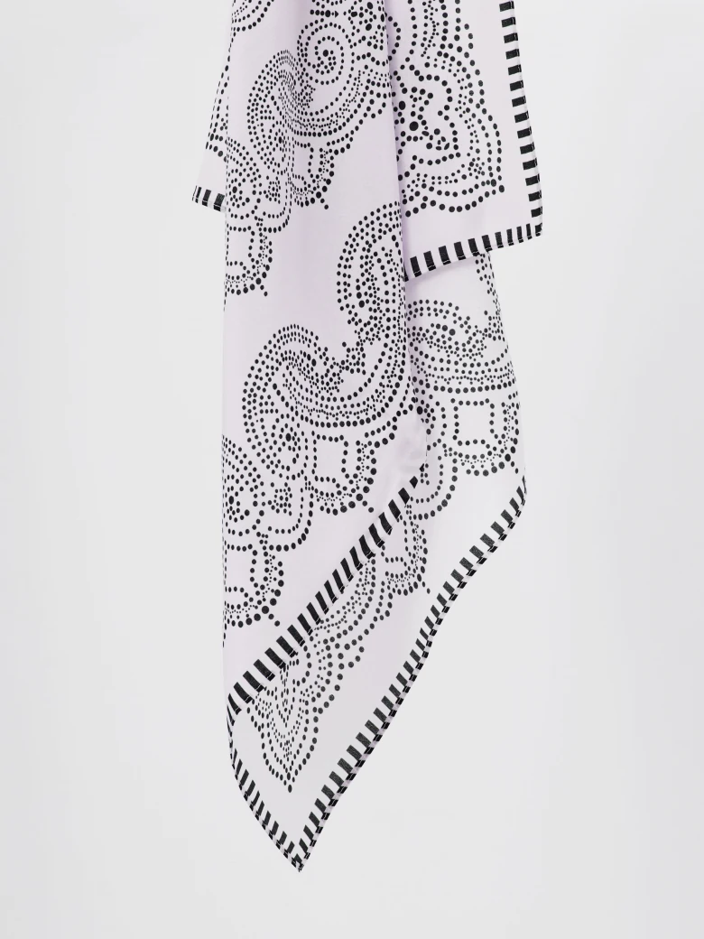 White silk scarf with small dots