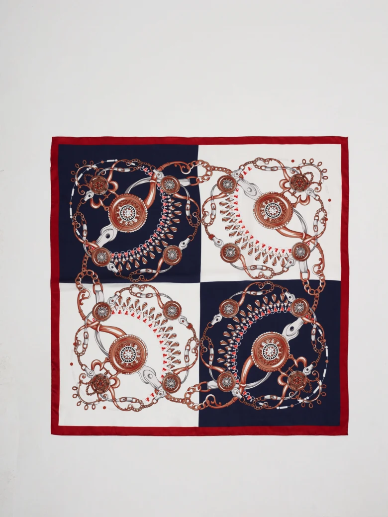 Elegant silk scarf with patterns