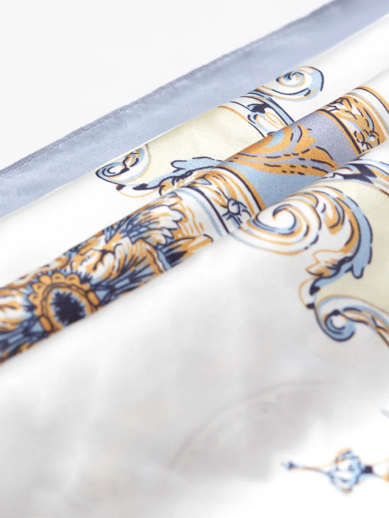 Silk scarf with geometric patterns