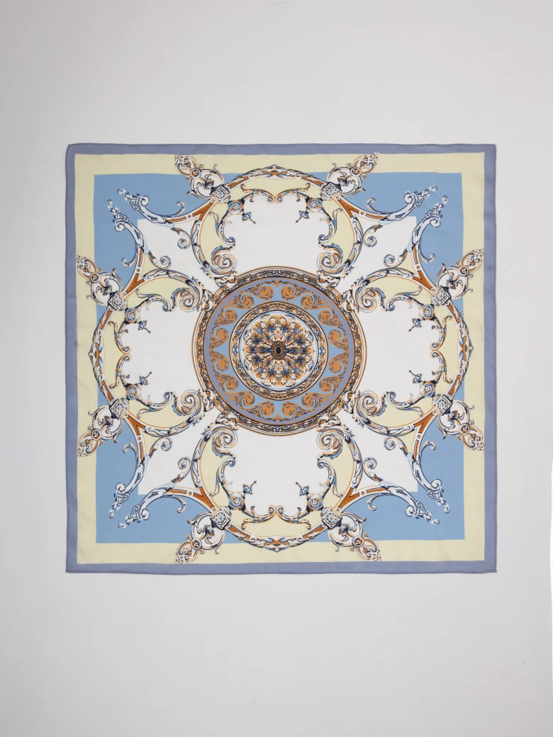Silk scarf with geometric patterns