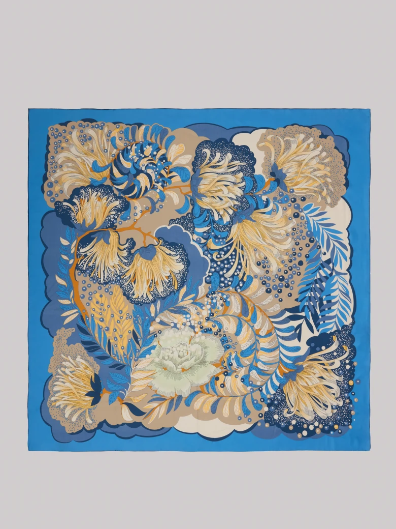 Jedwabna apaszka w kolorowy print
