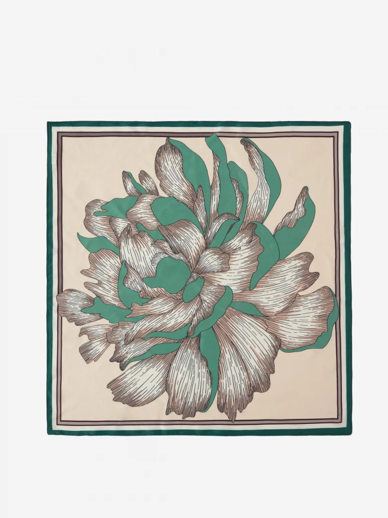 Jedwabna apaszka w kwiatowy print