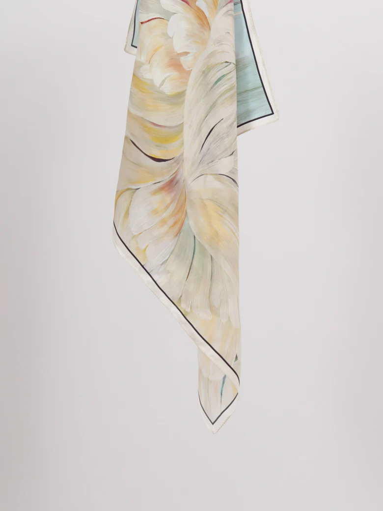 Silk scarf with a floral pattern