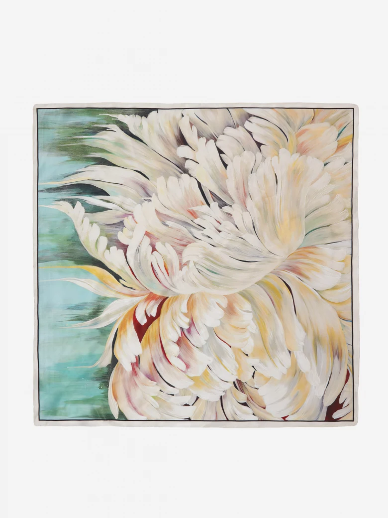 Silk scarf with a floral pattern