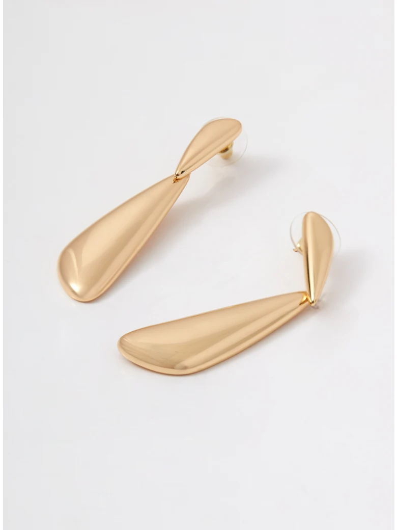 Long gold-plated earrings