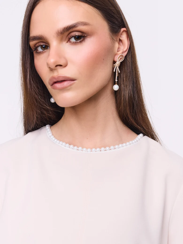Gold-plated earrings with pearls