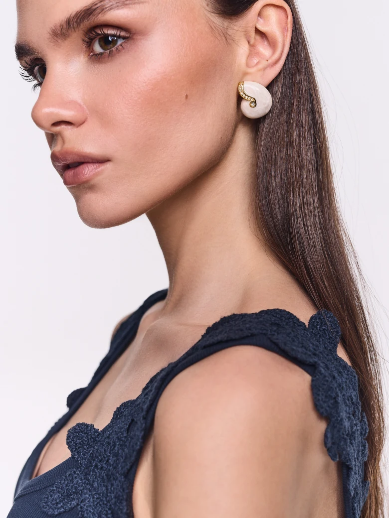 Gold-plated earrings with cubic zirconia