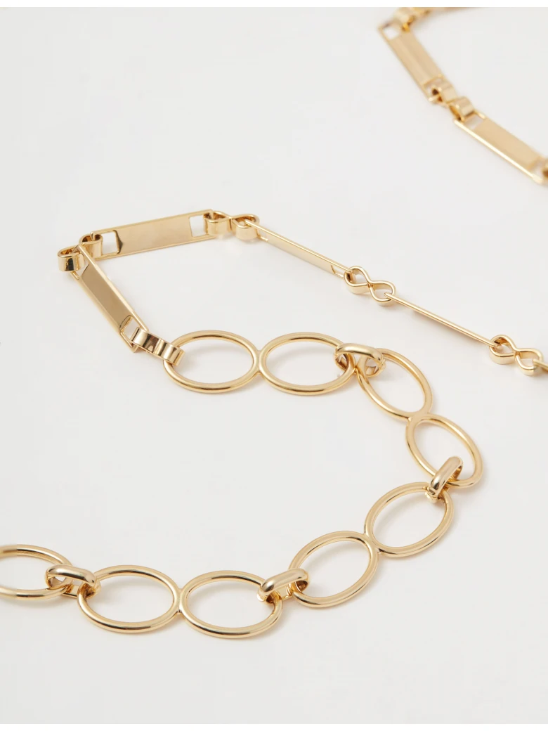 Gold-colored chain belt