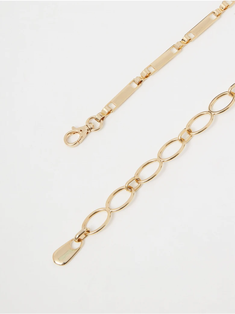 Gold-colored chain belt