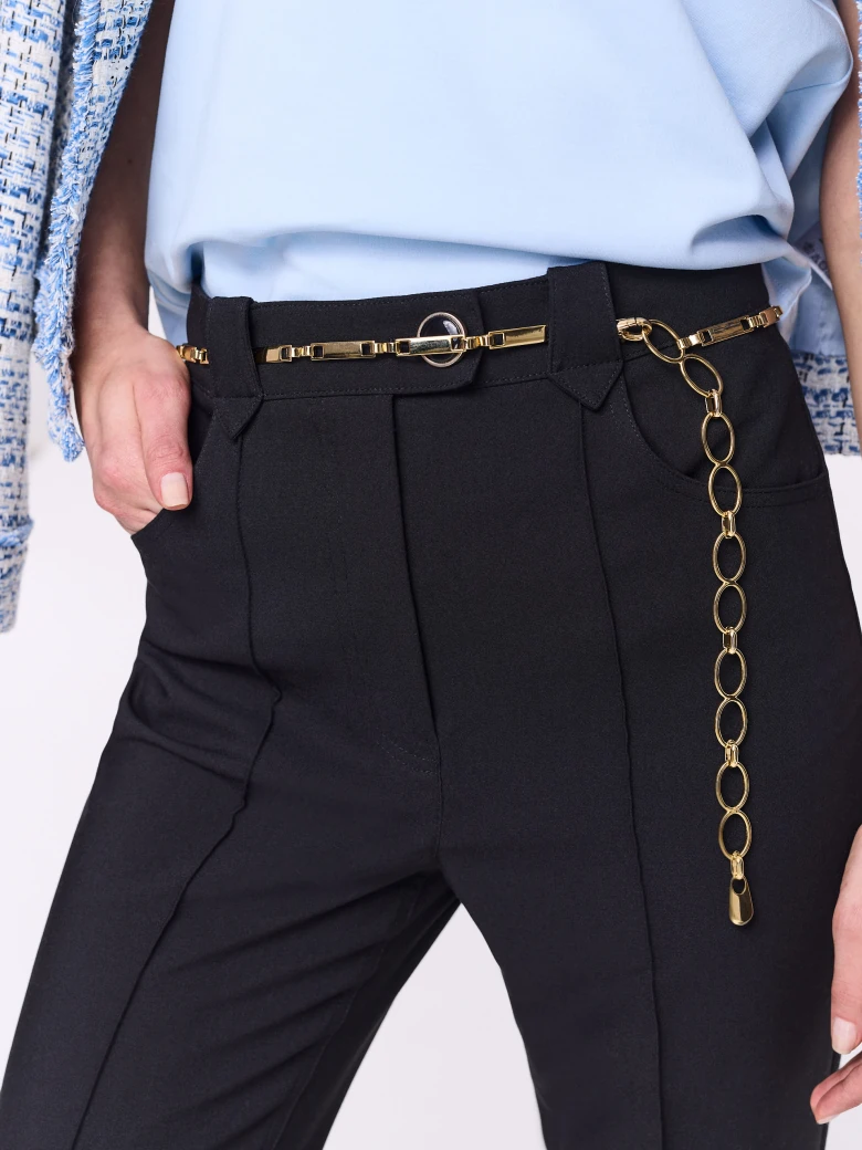 Gold-colored chain belt