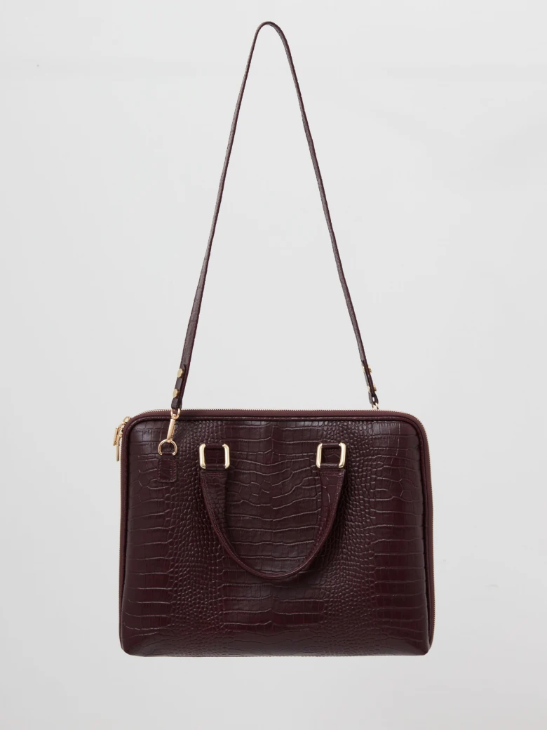 Burgundy leather laptop bag