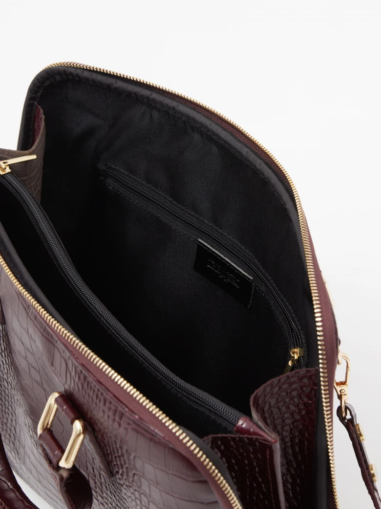 Burgundy leather laptop bag