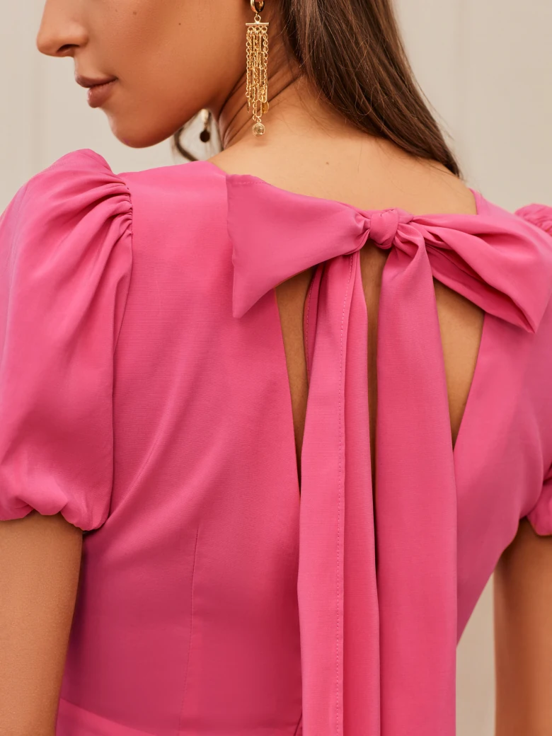 PINK DRESS WITH RUFFLES
