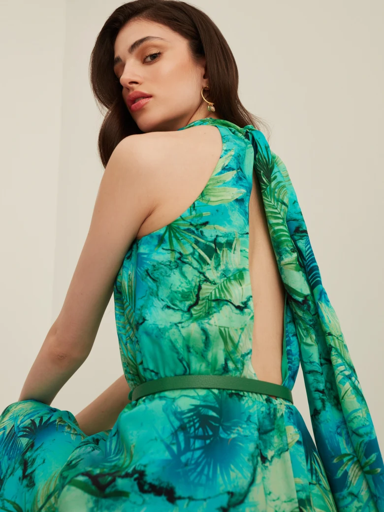 TROPICAL PRINT LONG DRESS