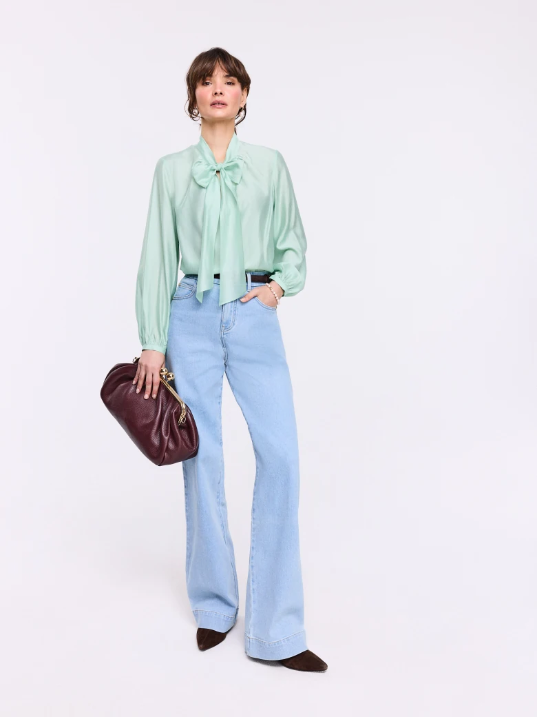Elegant mint shirt with tie