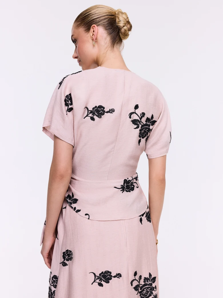 Powder Pink Floral Blouse