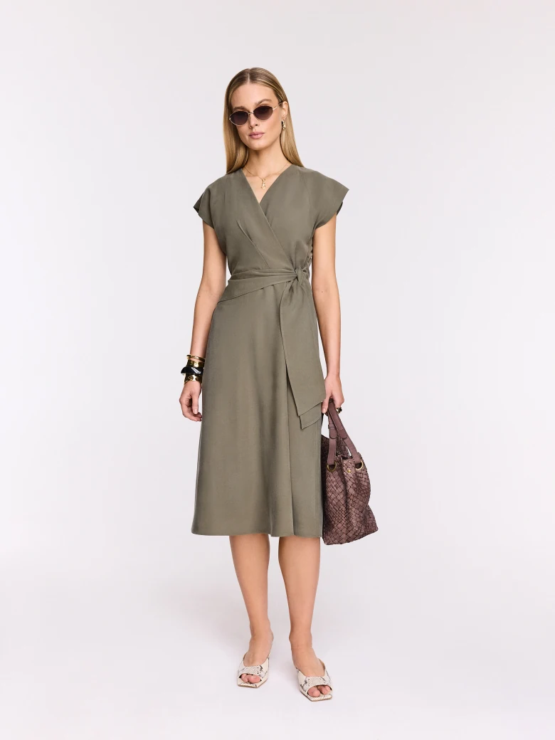 Wrap midi dress
