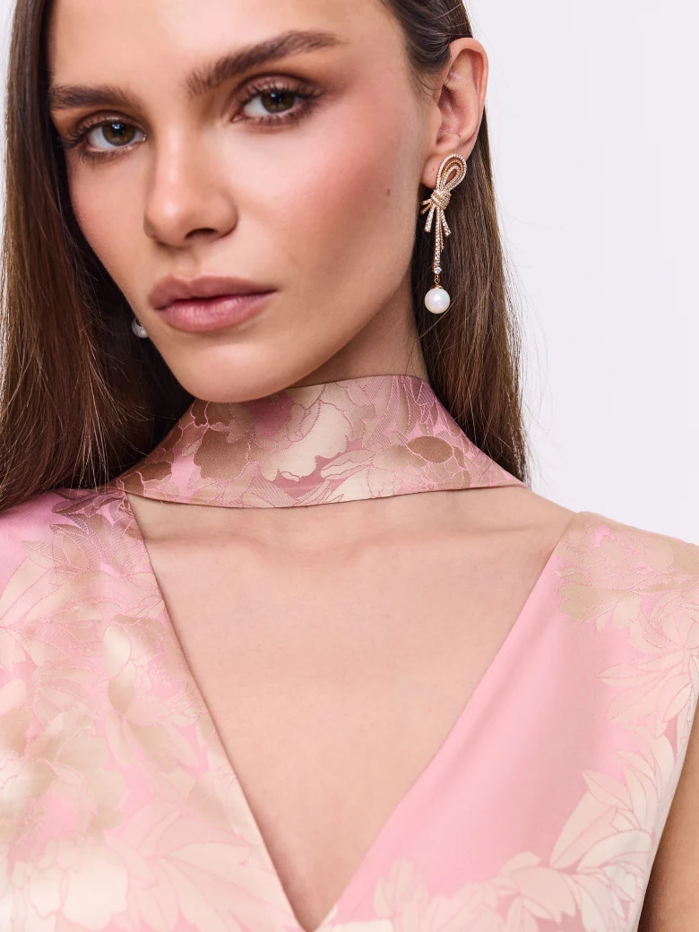 Pink midi dress with light flowers