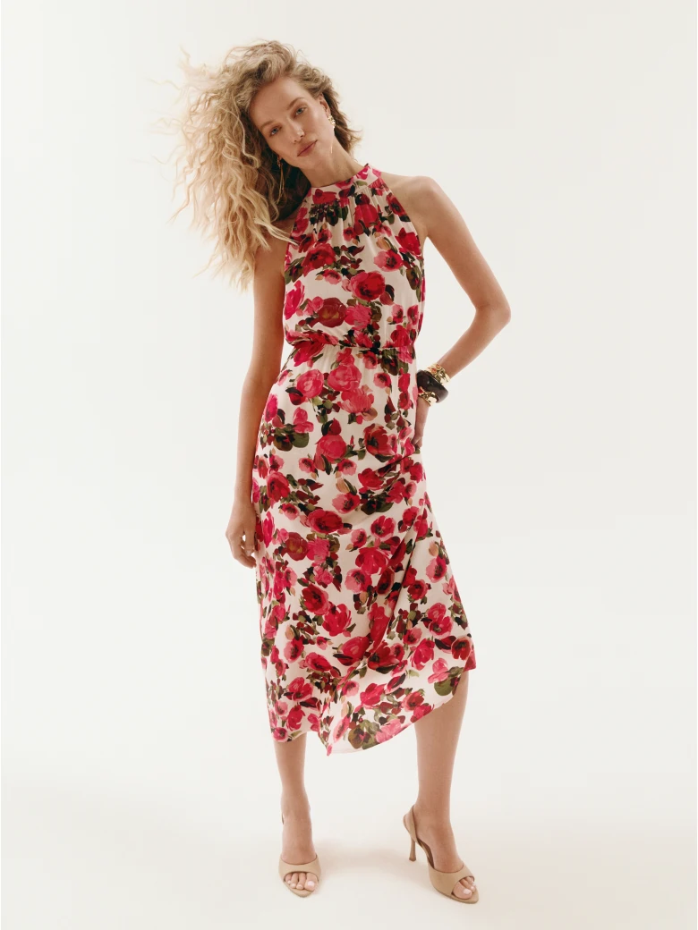 Midi dress with a floral print