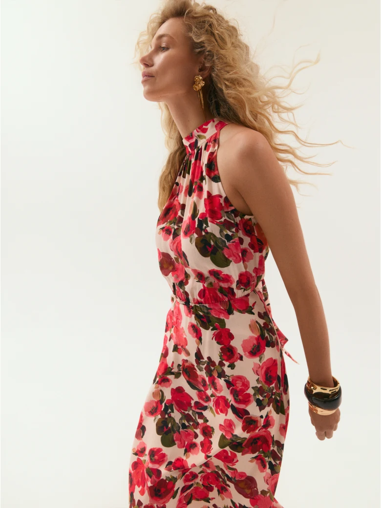 Midi dress with a floral print