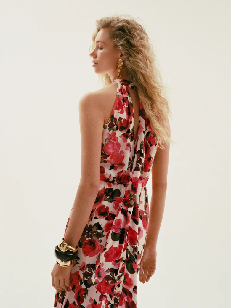 Midi dress with a floral print
