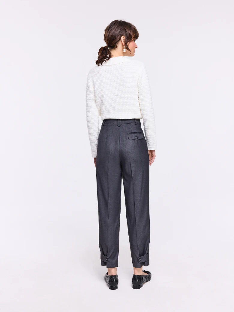 Dark gray high-waisted pants