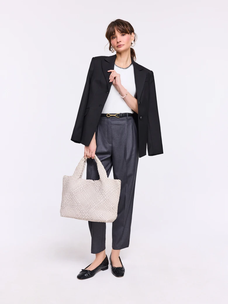 Dark gray high-waisted pants