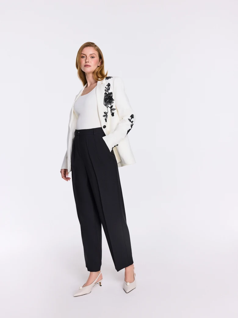 Elegant high-waisted pants in graphite