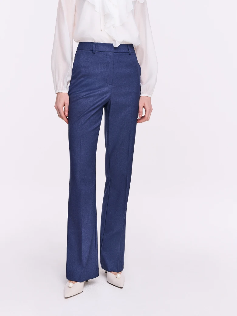 Navy blue pants with straight legs