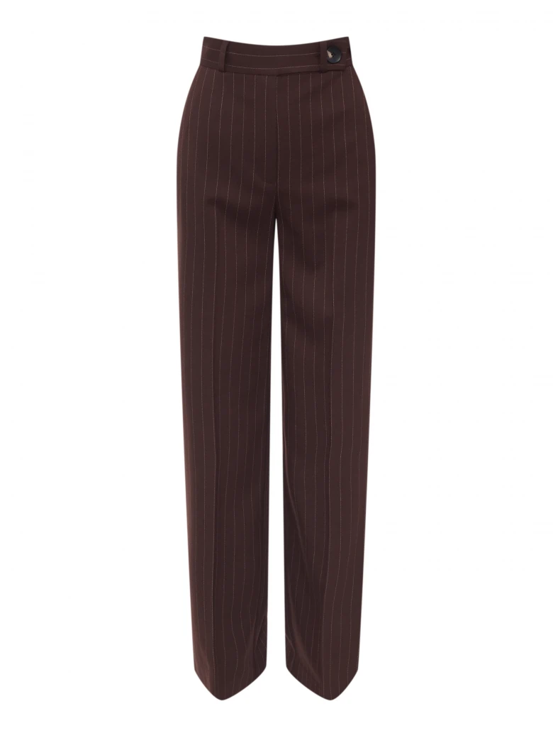 Chocolate pants with delicate stripes