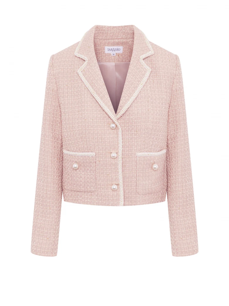 Short beige tweed jacket