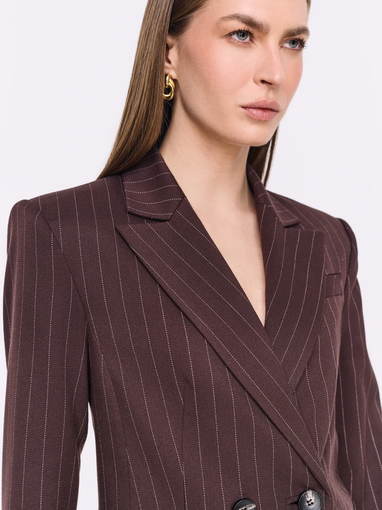 Chocolate jacket with delicate stripes