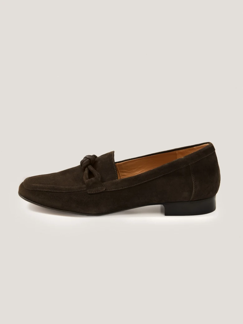 Brown suede moccasins