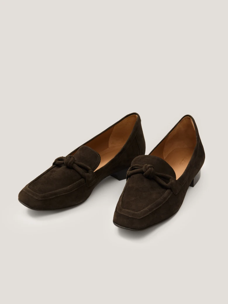 Brown suede moccasins