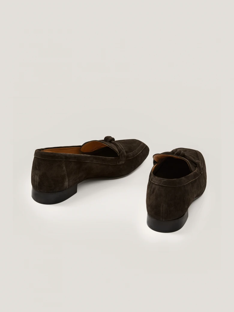 Brown suede moccasins