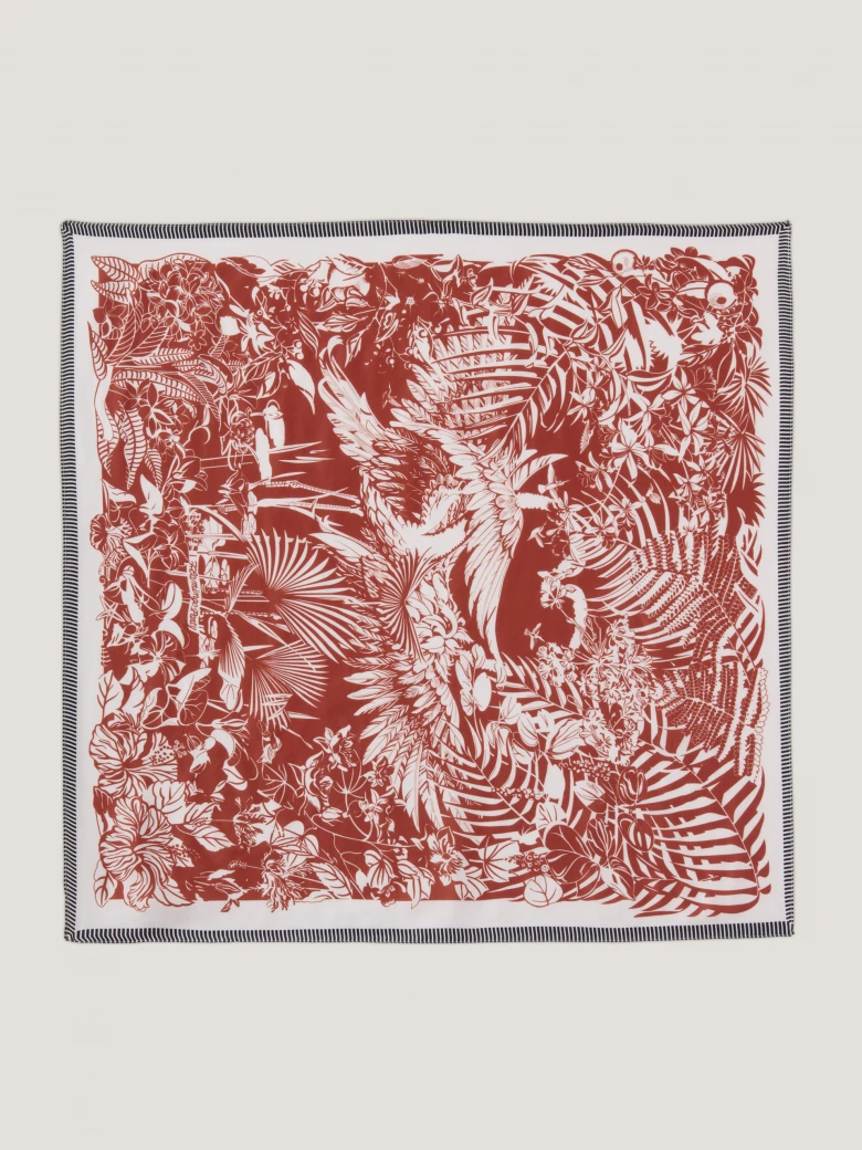 A silk scarf with floral patterns