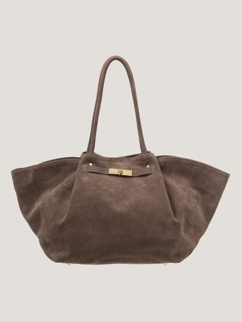 Zamszowa torebka w kolorze taupe