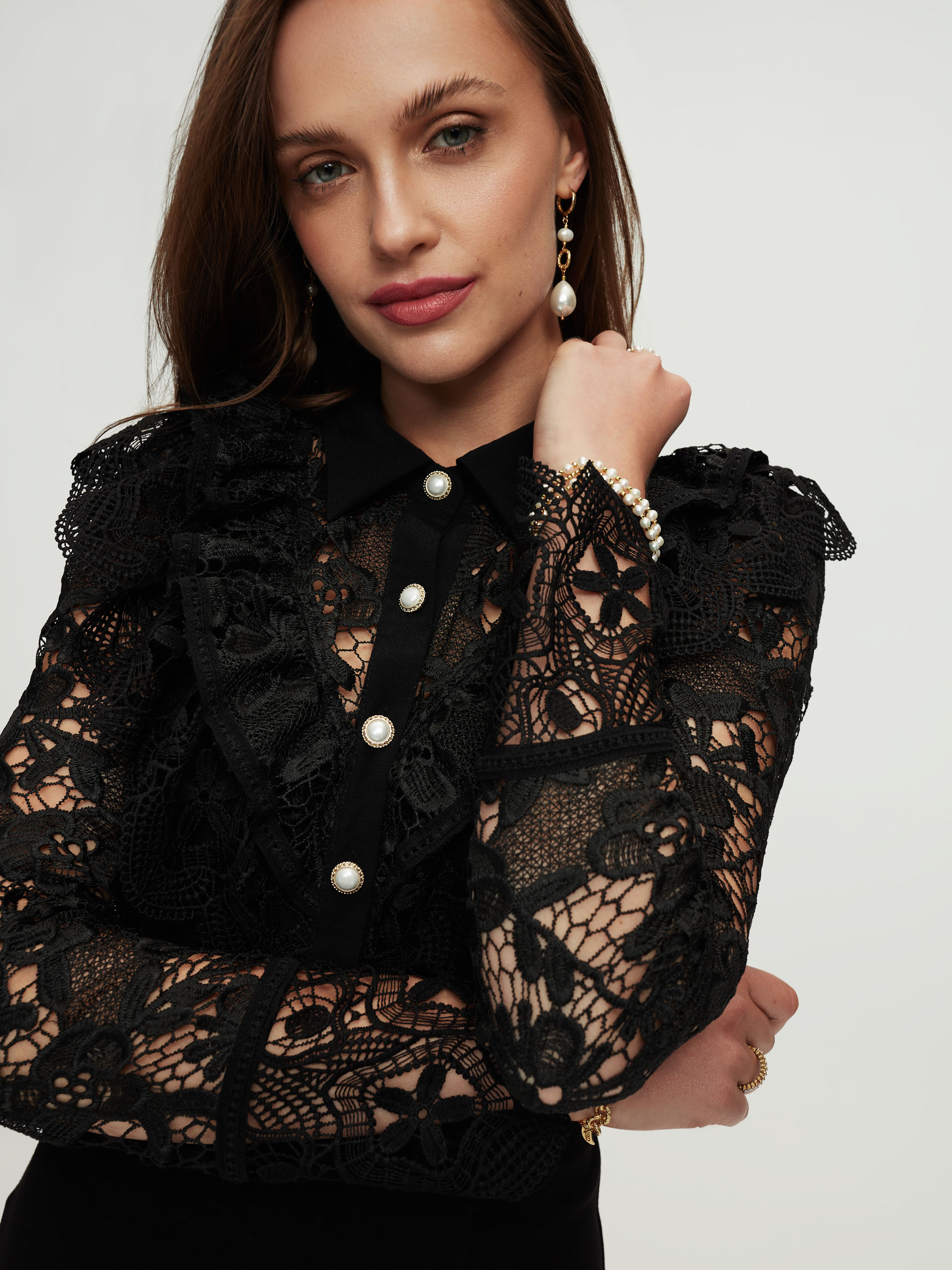 Black dress with lace sleeves