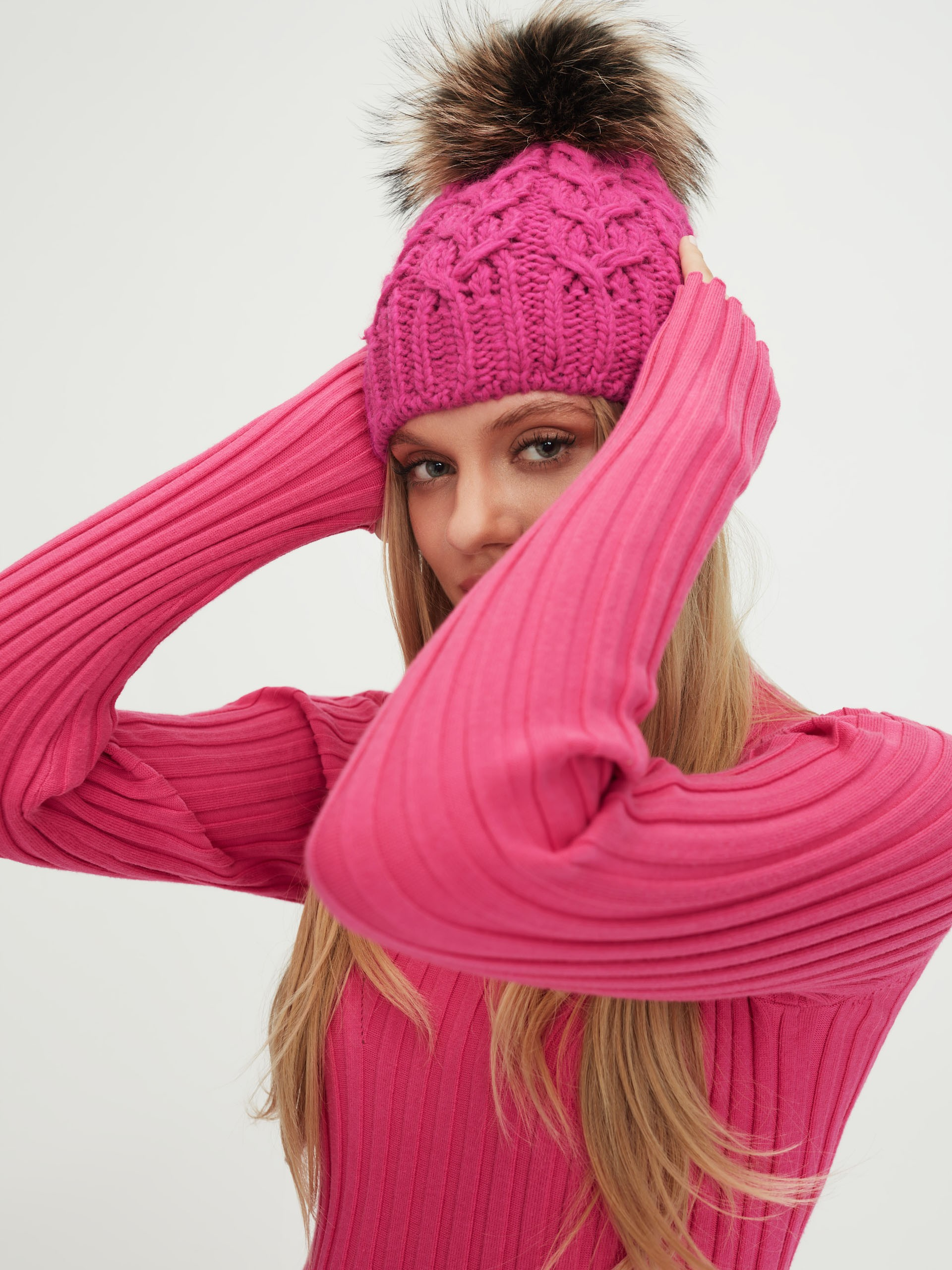 Pink wool cap