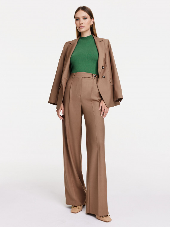 Brown trousers with wide legs