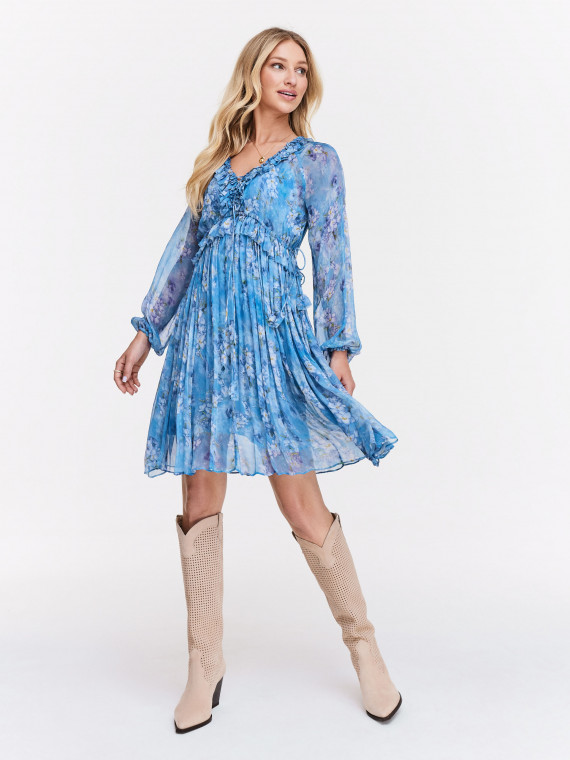 Airy blue viscose dress