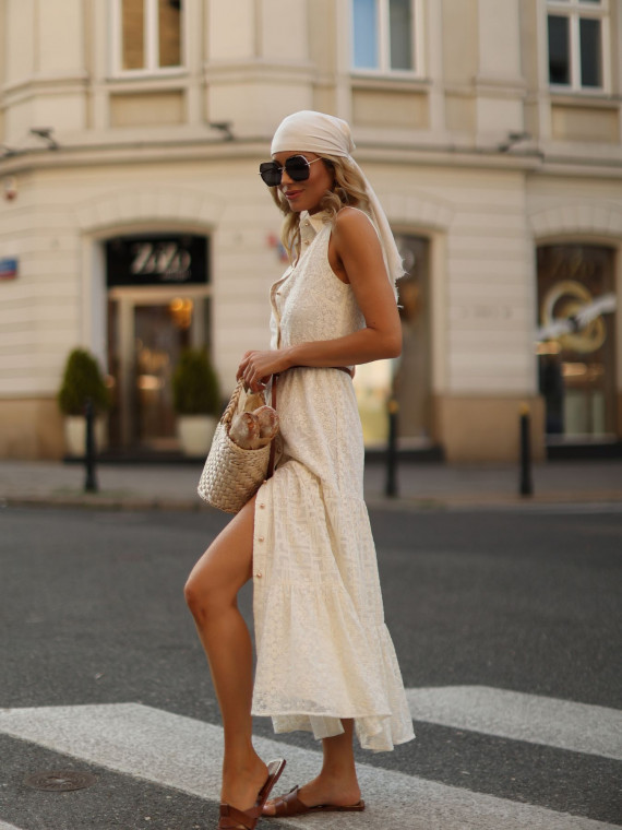 Bright embroidered lace dress