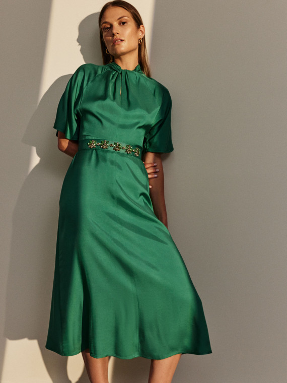 Emerald midi dress