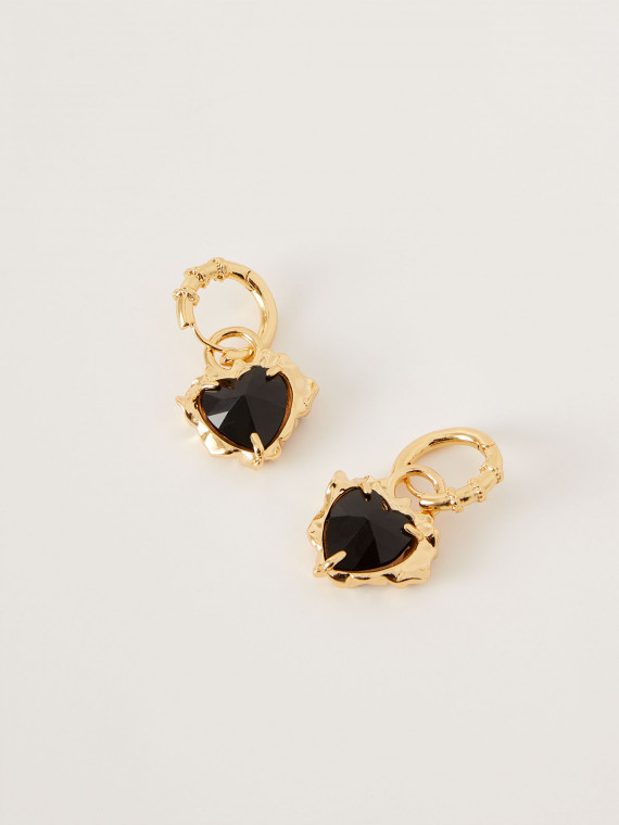 Elegant gold-plated earrings with heart-shaped pendants