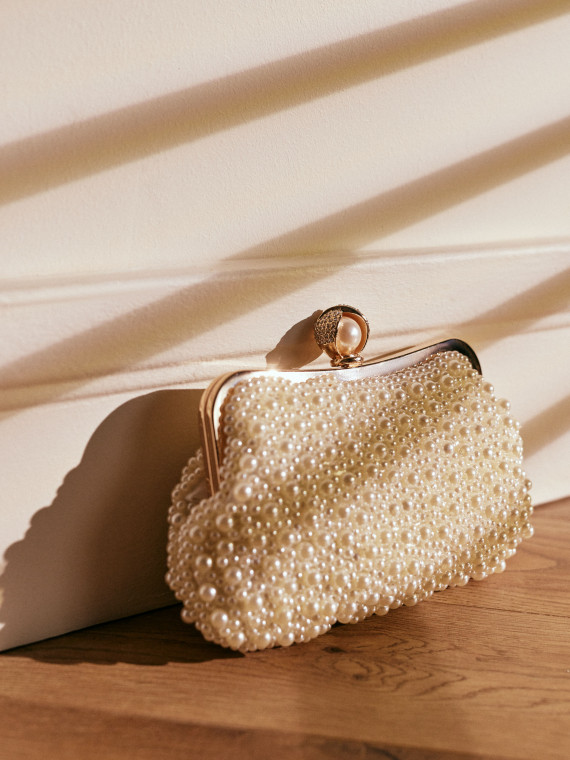 Pearl clutch bag