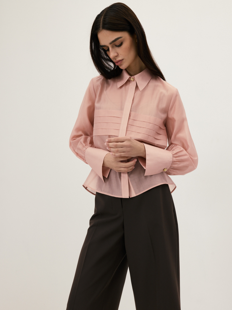 A light pink lyocell shirt