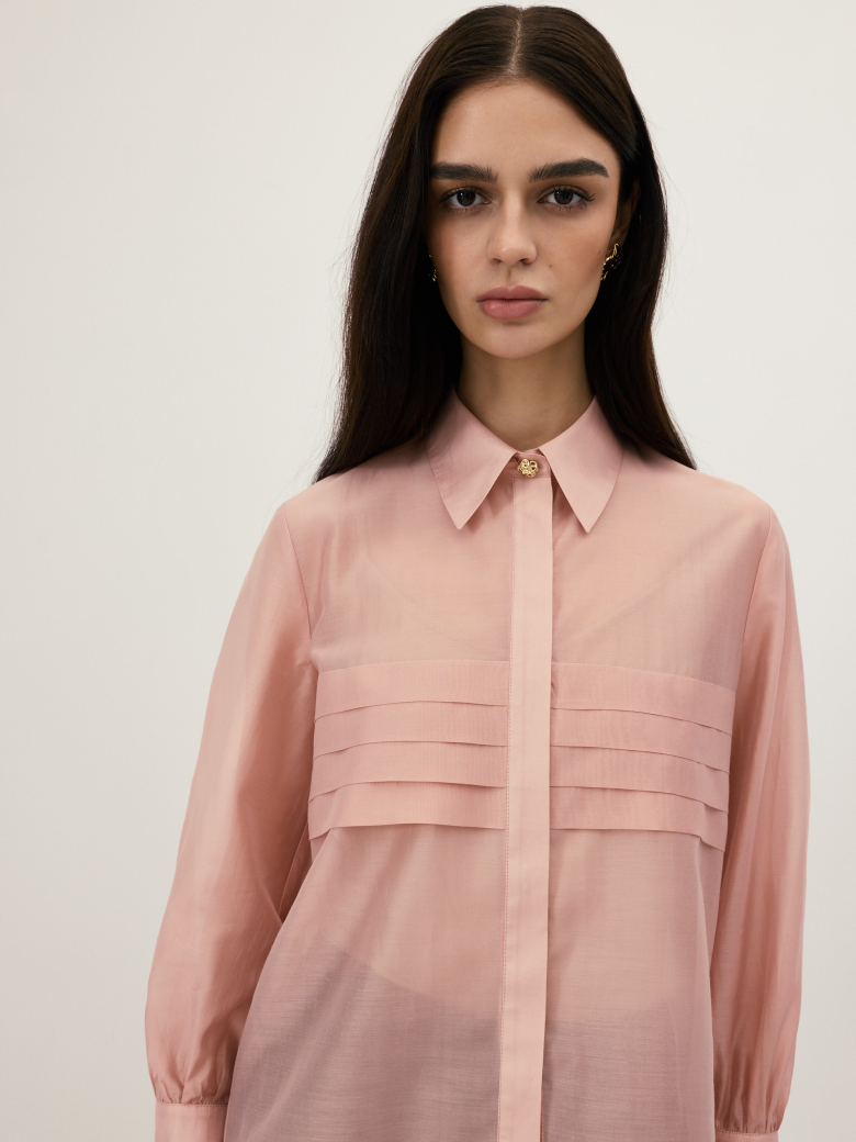 A light pink lyocell shirt